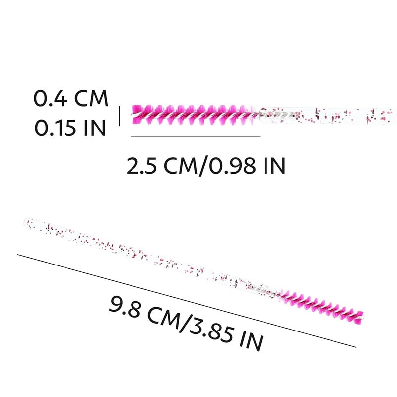 SenRocc Mini Disposable Skinny Mascara Wands 50pcs Micro Eyelash Brush Small Pink Makeup Brush Applicators Eyebrow Spoolies (Skinny-C-Rose-50) - Image 3